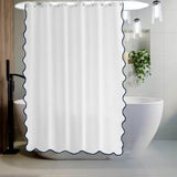 Scallop Embroidery Shower Cotton Curtain
