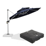 PURPLE LEAF Large Round Patio Cantilever Umbrella With Base for Deck, Pool, Backyard