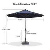 PURPLE LEAF Crank and Tilt Rectangular Outdoor Patio Market Umbrella with Base