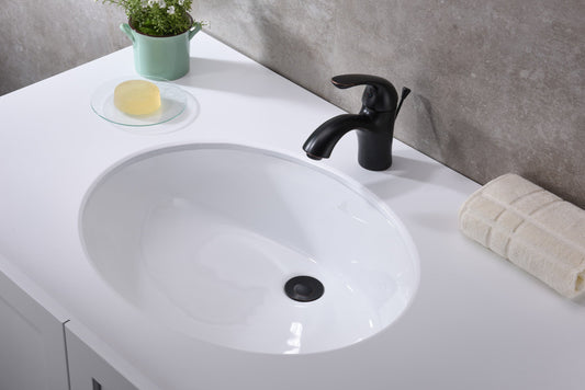 Lanmia Series 19.5 in. Ceramic Undermount Sink Basin in White