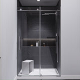 Madam Series 44 to 48 in. x 76 in. Sliding Frameless Shower Door with Tsunami Guard Tempered Glass