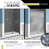 Myth 28 in. x 56 in. Frameless Tub Door with TSUNAMI GUARD