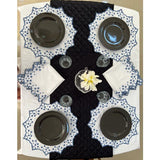 Elegant Flower Embroidered Placemat & Napkins (Set Of 4)