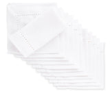 White Hemstitch Cotton Napkins - 12 inch