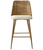 Nice 27" Modern Rattan Upholstered Counter Stool (Set of 4)