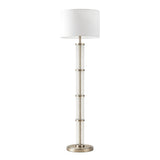 Nimbus Brushed Nickel Floor Lamp with 3-Way Rotary Switch Clear Glass Body  Metal Base