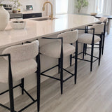 Manhattan 25.5" Chenille Counter Stool With Arms (Set of 3)