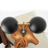 Nova Hydro Black Table Lamp with On/Off Switch Double Lamp with Faux Marble Base