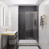 Madam Series 44 to 48 in. x 76 in. Sliding Frameless Shower Door with Tsunami Guard Tempered Glass