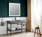 Siena 48 in. Console Sink in Matte Black with Matte Grey Counter Top