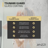 Stellar Series 51 to 54 in. x 76 in. Sliding Frameless Shower Door with Tsunami Guard Tempered Clear Glass