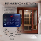 Curacao 3-Person Carbon FAR Infrared Hemlock Wooden Indoor Home Sauna Room with LED Touch Control Panel