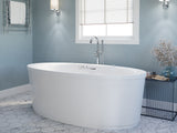 Heidi Series 67 in. x 34 in. Acrylic Combination 50 Gallon Capacity Freestanding Bathtub with Center Drain in White