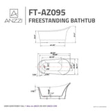 Prima Series 67 in. x 31 in. Flat Bottom Acrylic Freestanding Soaking Bathtub with Center Drain in Glossy White