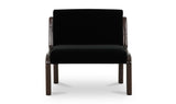 Edie Accent Chair Black Faux Mohair