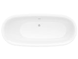 ANZZI Ami Series 30" W Freestanding Soaker Tub with Elegant Curve, Ergonomic Design, Center Drain, Slip-Resistant Texture, and Lifetime Warranty, Glossy White
