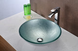 Spirito Series Deco-Glass Vessel Sink in Churning Silver