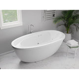 Leni Series 71 in. x 38 in. Jetted Whirlpool 54 Gallon Capacity Freestanding Bathtub with Reversible Drain in White
