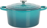 Crock Pot Artisan 6-Quart Round Dutch Oven - Matte Linen White w/Gold Knob, Gradient Red, or Teal Ombre