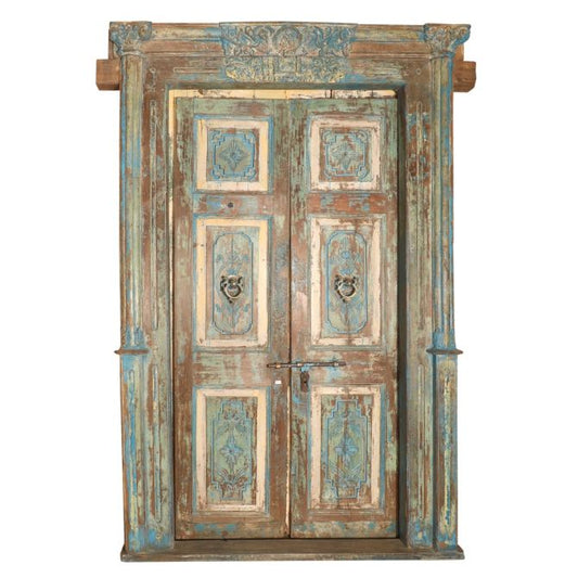 Wood Door With Frame, 39 x 77.5"