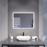 ANZZI Rectangular LED Mirror (24x31 or 27x39 in.), Copper-Free, Adjustable CCT, Defogger, with Bluetooth & Magnifying Variants