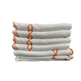 Chain Embroidered Cotton Bath Towels (Set of 2)