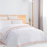 400TC Cotton Triple Edge Embroidery Sateen Solid Duvet Cover Set