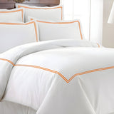 500TC Cotton Double Embroidery Sateen Solid Duvet Cover Set