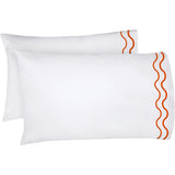 400TC Double Wavy Embroidered Cotton Pillowcases (Set of 2)