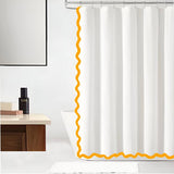 Scallop Thick Banded Cotton Shower Curtain