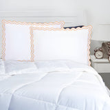400TC Reverse U Shape Embroidery Cotton Solid Pillow Sham