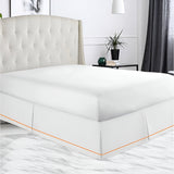 400TC Sateen Solid Cotton Single Embroidered Border Tailored Bed Skirt