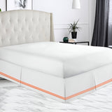 400TC Sateen Solid Cotton Triple Embroidered Tailored Bed Skirt