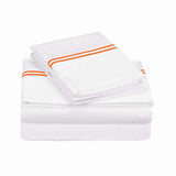 500TC Cotton Double Embroidery Sateen Solid Sheet Set