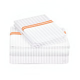 400TC Double Embroidery Sateen Stripe Cotton Sheet Set