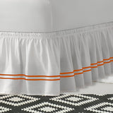 400TC Sateen Solid Cotton Double Embroidered Wrap Around Bed Skirt