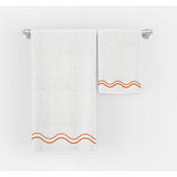 Double Wavy Embroidered Cotton Bath Towels (Set of 2)