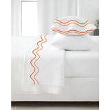 Double Wavy Embroidered Cotton Sheet Set