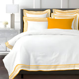 Smart Border 400TC Cotton Embroidery Sateen Solid Duvet Cover Set