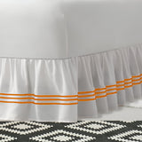 400TC Sateen Solid Cotton Triple Embroidered Gathered Bed Skirt