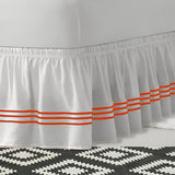 400TC Sateen Solid Cotton Triple Embroidered Wrap Around Bed Skirt