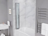 Accordion Style 33 in. x 55 in. H Sliding Framed Shower Door with Tempered Clear Glass