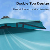 PURPLE LEAF Patio Umbrella with Base, Cantilever Umbrellas for Pool, Turquoise Blue