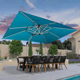 PURPLE LEAF Patio Umbrella with Base, Cantilever Umbrellas for Pool, Turquoise Blue