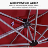 PURPLE LEAF Red Patio Umbrella with Base, Outdoor Cantilever Umbrellas