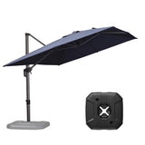 PURPLE LEAF Outdoor Patio Umbrella with Base, Garden Pool Umbrella, Navy Blue