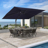 PURPLE LEAF Outdoor Patio Umbrella with Base, Garden Pool Umbrella, Navy Blue