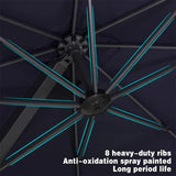 PURPLE LEAF Outdoor Patio Umbrella with Base, Garden Pool Umbrella, Navy Blue