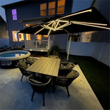 PURPLE LEAF Outdoor Patio Umbrella with Base, Cantilever Umbrellas for Garden, Grey