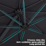 PURPLE LEAF Outdoor Patio Umbrella with Base, Cantilever Umbrellas for Garden, Grey